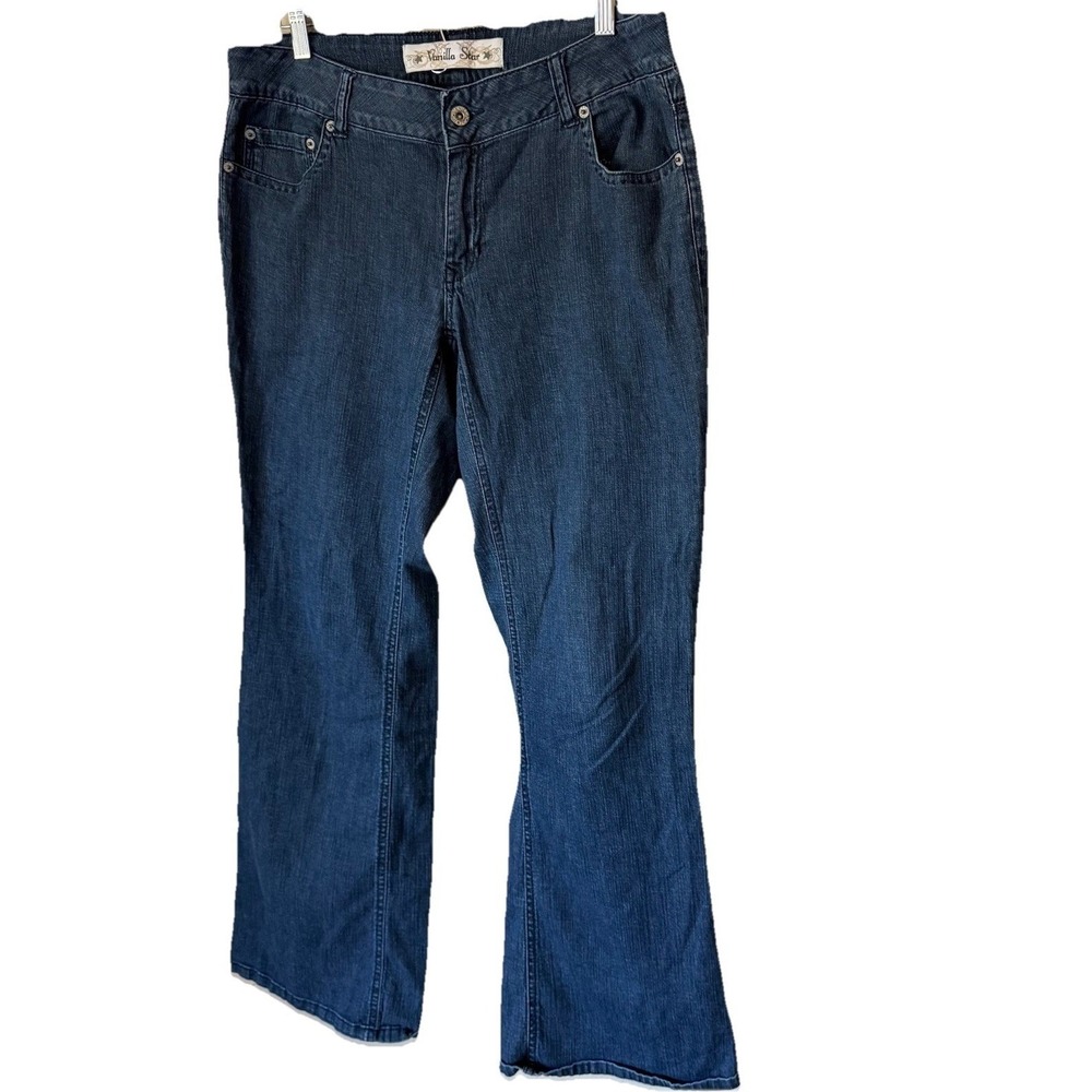 Vanilla Star Y2K Sz 15 Bootcut Jeans Embroidered Pockets CUTE - Picture 2 of 9